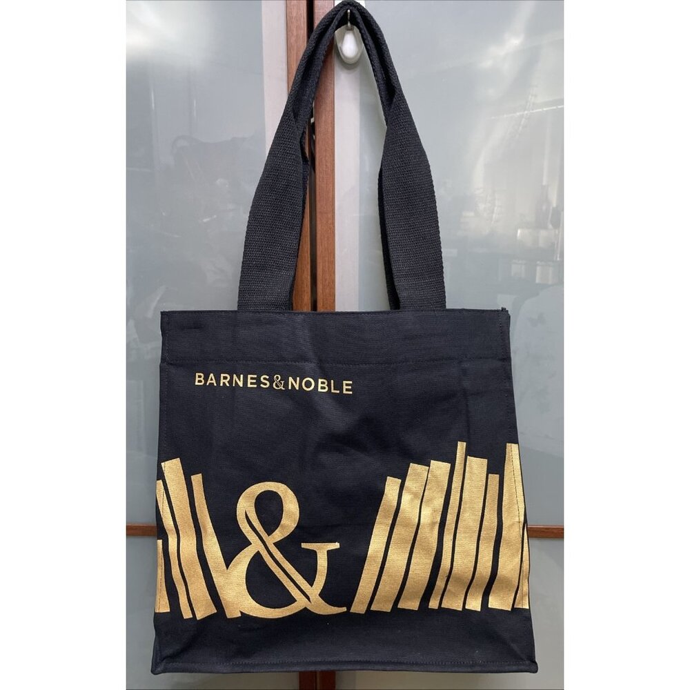 Barnes & Noble Premium Tote Re Wrap Collab Black & Gold Shoulder Book Bag NWOT
